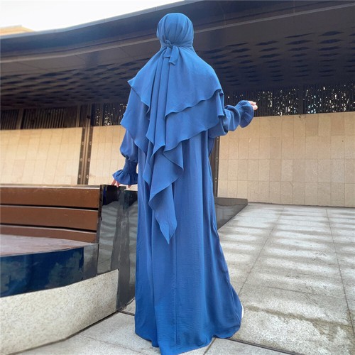 Muslim Women Prayer Dress Khimar Skirt Set Abaya Islam Kaftan Robe Gown Ramadan - Picture 11 of 44