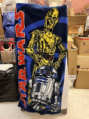 Vintage STAR WARS R2-D2/C3PO Beach Towel 27  x 54  NWOT VERSION B