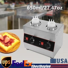 2 Bottles Commercial Electric Warmer Butter Sauce Dispenser Sauce Warmer Pump
