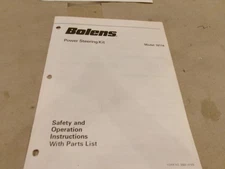 BOLENS POWER STEERING KIT MODEL 18114 INSTRUCTIONS WITH PARTS LIST