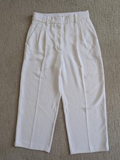 Wilfred Aritzia The Effortless Pant 8 Light Birch Crepette Pleated Cropped Work