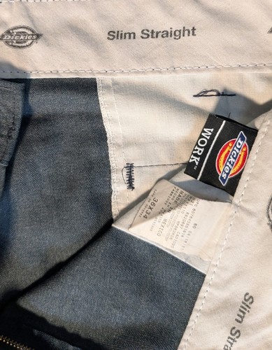 Dickies 873 graue Herrenhose 37x30 Slim Straight Kadettenblau Arbeit Skater - Bild 7 von 10