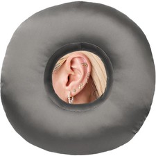 Satin Ear Piercing Pillow for Side Sleepers Silky Piercing Pillows with Ear H...