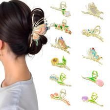 Sparkly 11PCS Butterfly Flower Hair Clips for Thick or Thin Hair
