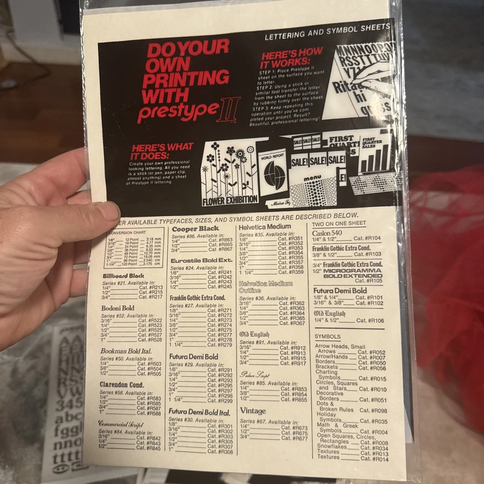 kits de transferencia y plantillas de letras vintage de las marcas Prestype y Stenso Foto 3 de 4