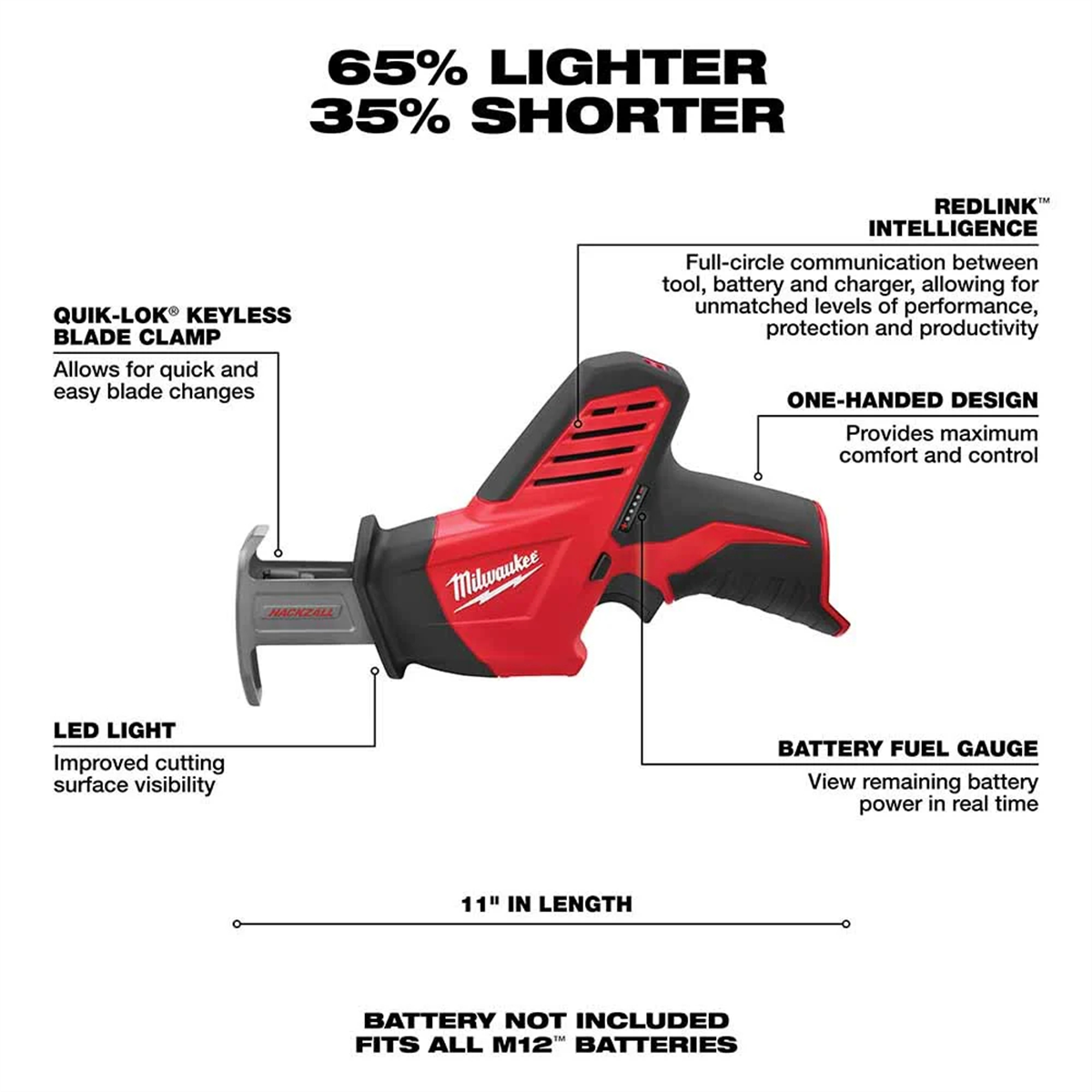 Milwaukee 2420-20 M12 HACKZALL Reciprocating Saw (Tool Only) | eBay