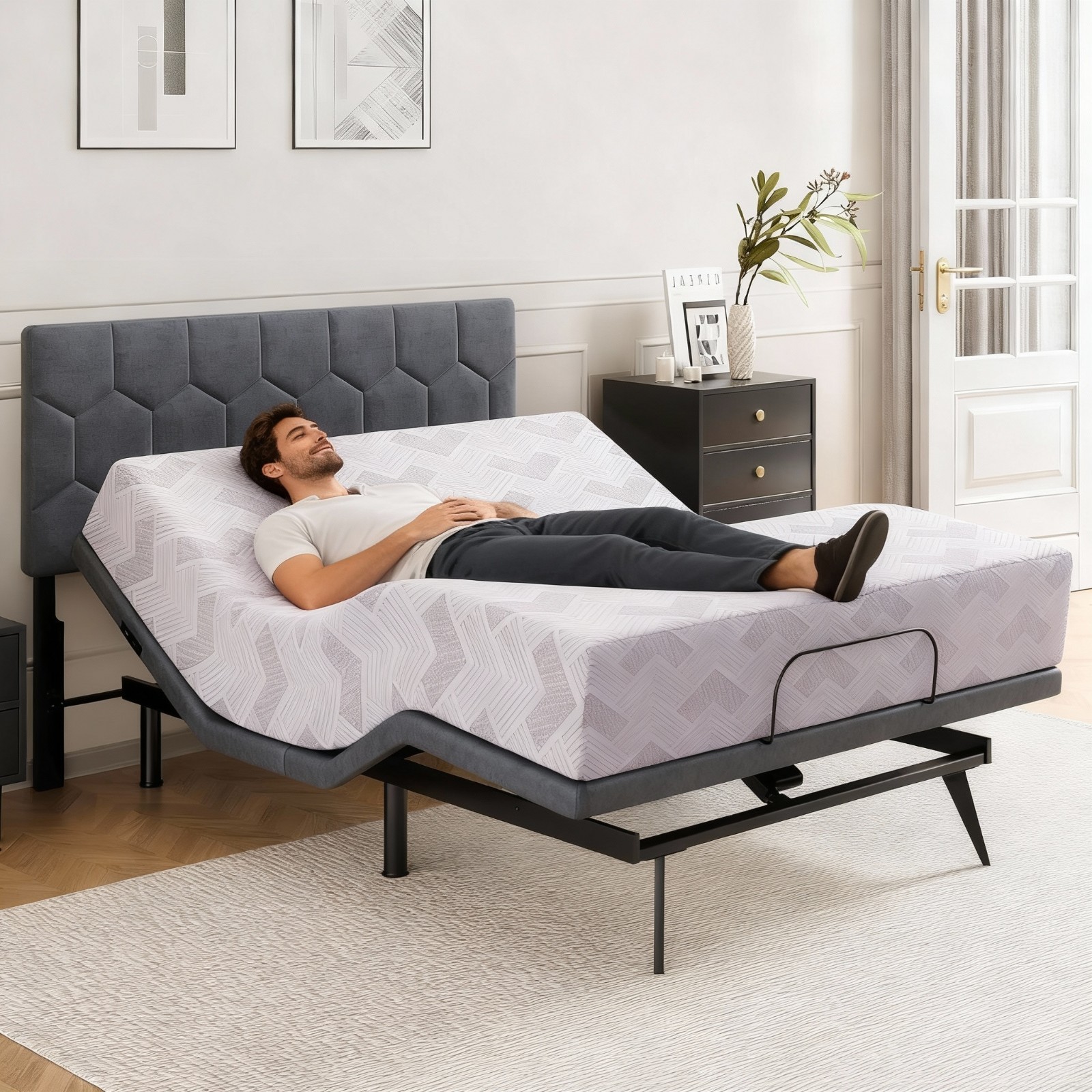 12 inch Queen Adjustable Beds Mattress Memory Foam with Wireless Remote & 4 USB