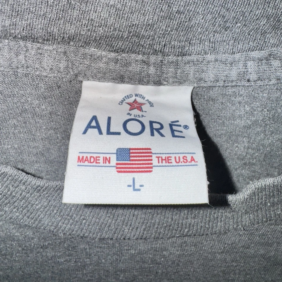 Винтажная футболка Aloré серая синяя бабочка одинарный шов размер L - Изображение 3 из 4
