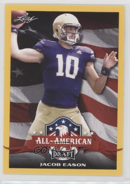 2020 Leaf Draft All-American Gold Jacob Eason #72 Rookie RC 3n1