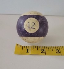 Vintage No. 12 Striped Purple White Pool Ball Billiard 2" Replacement N 
