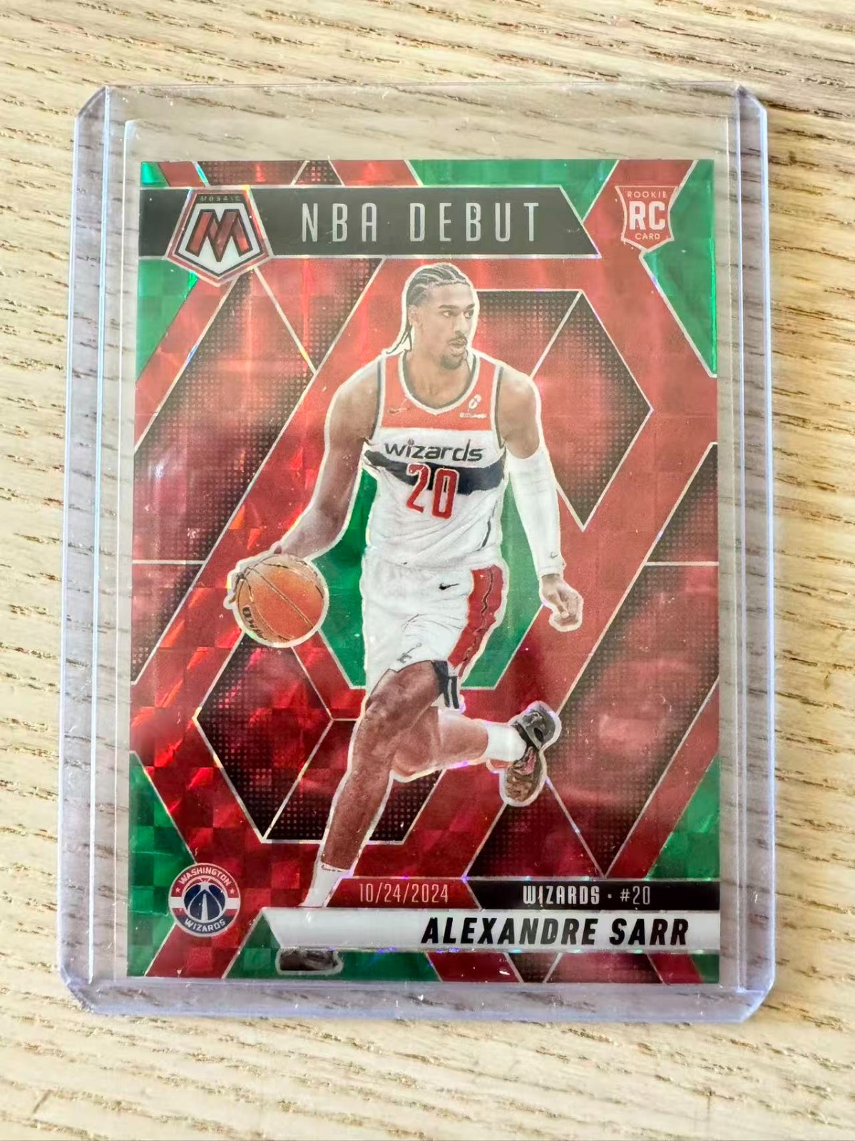 2024-25 Panini Mosaic #254 Alexandre Sarr Choice Red and Green NBA Debut RC