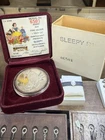 1987 Walt Disney Snow White Sleepy 1oz .999 Fine Silver Round Rarities Mint