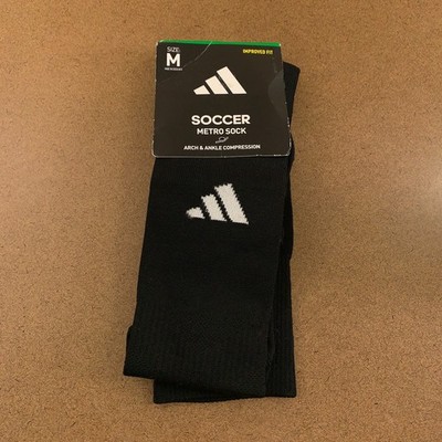 Adidas Medium (Mens 5-8) Black Arch Ankle Compression Soccer Metro Sock NWT