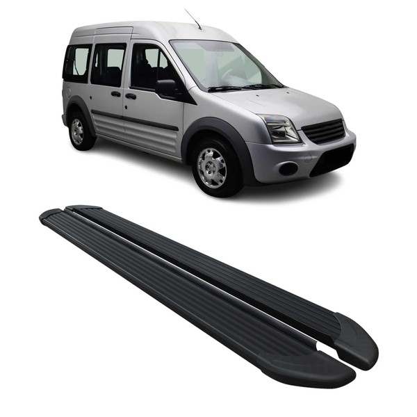 Seitenschweller Trittbretter Schweller FüR Ford Connect 2002-2013 L2 Alu Schwarz-image