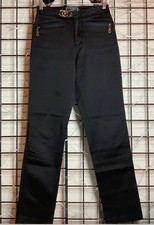 Chanel Trousers w/ Gold Interlocking CC Logo - Women's Size Medium
