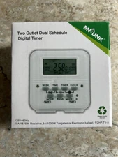 BN-LINK 7 Day Digital Programmable Dual Outlet Timer Heavy Duty Plug NEW