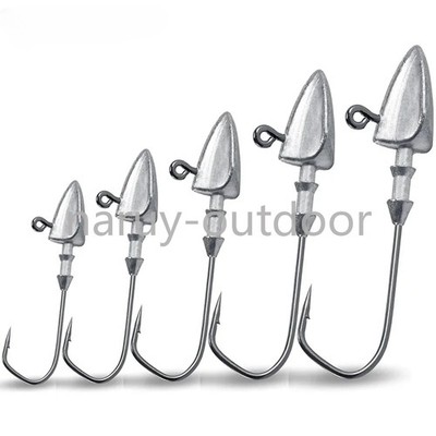 10pcs Jig Head Hook 3.5g 10g 21g 35g Weight Worm Jig Lure Hook Texas Rig