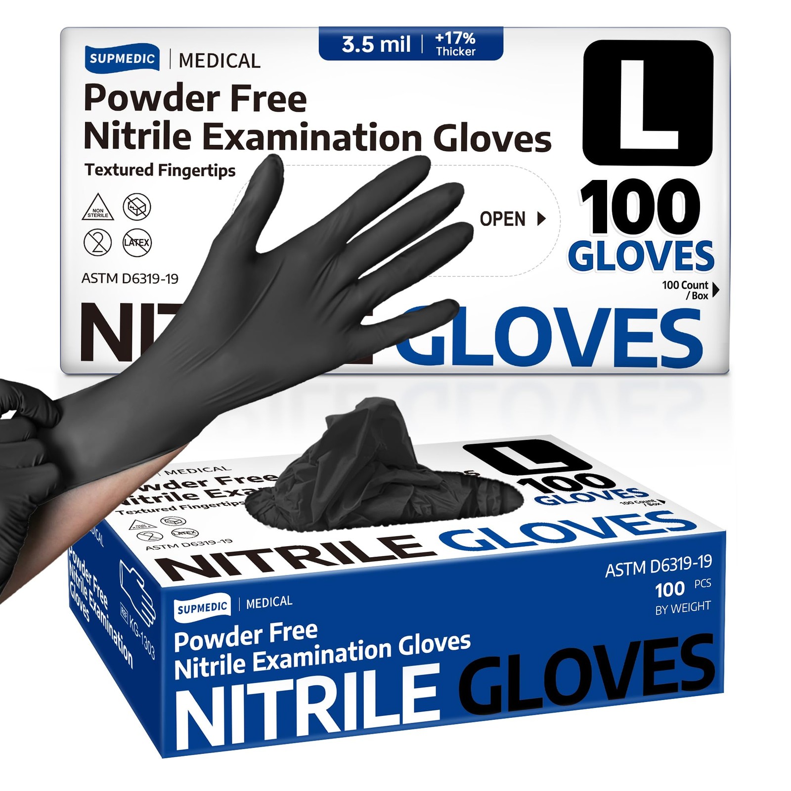Chemical-resistant powder-free nitrile gloves for food handling