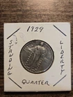 1929 Standing Liberty Quarter 90% Silver 25c Sharp Coin! No Reserve!