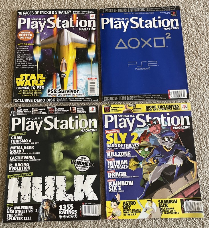 (4) Official U.S. PlayStation Magazine Oct/Nov 2000/July 2003/April 2004 NO DISC