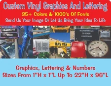 Custom Vinyl Decal Sticker Name, Text, Logo, Lettering, Vinyl Transfer Graphics