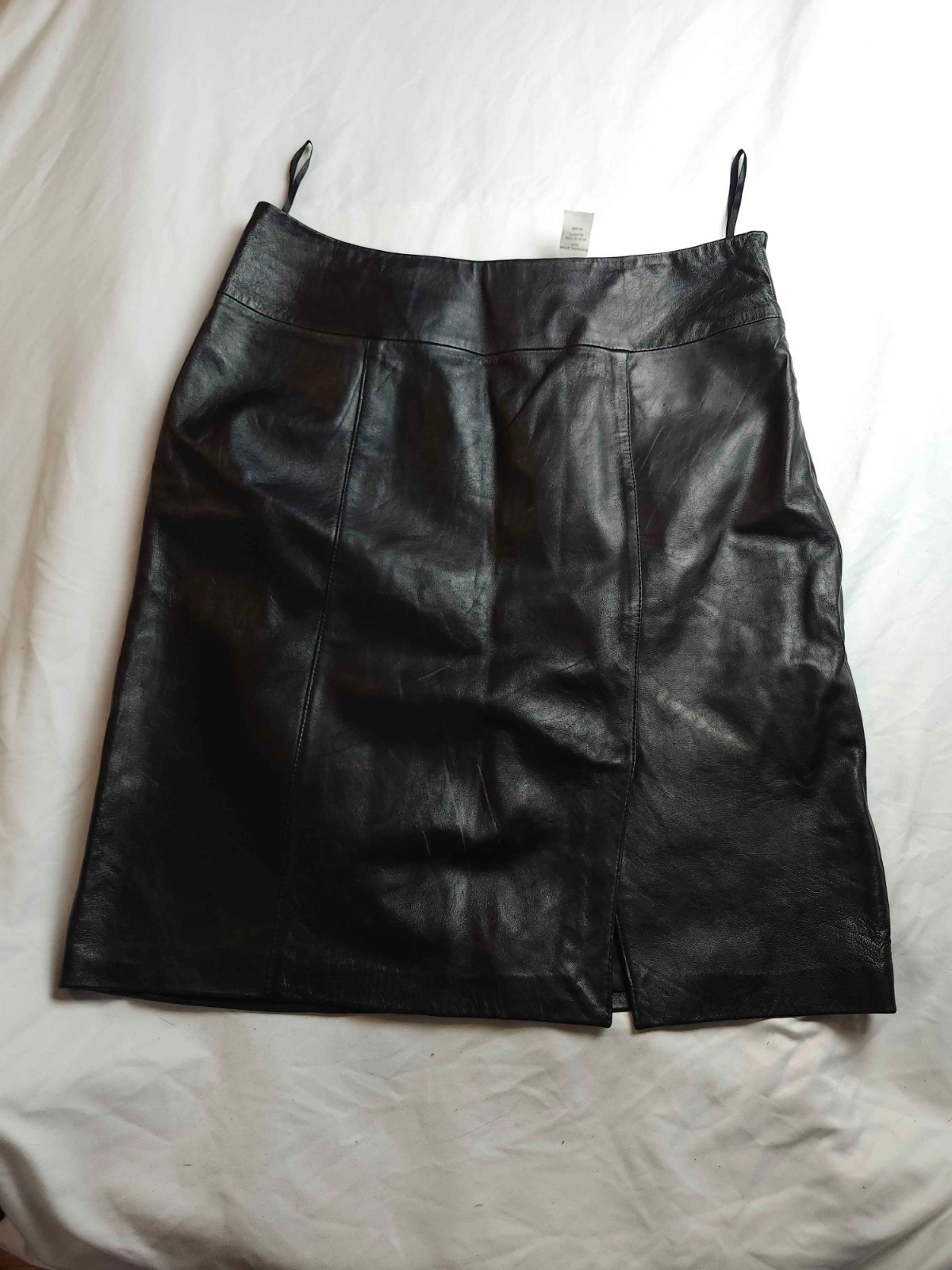 Jaclyn Smith Skirt Womens 16 Black Leather Mini Pencil High Waist Career Vintage
