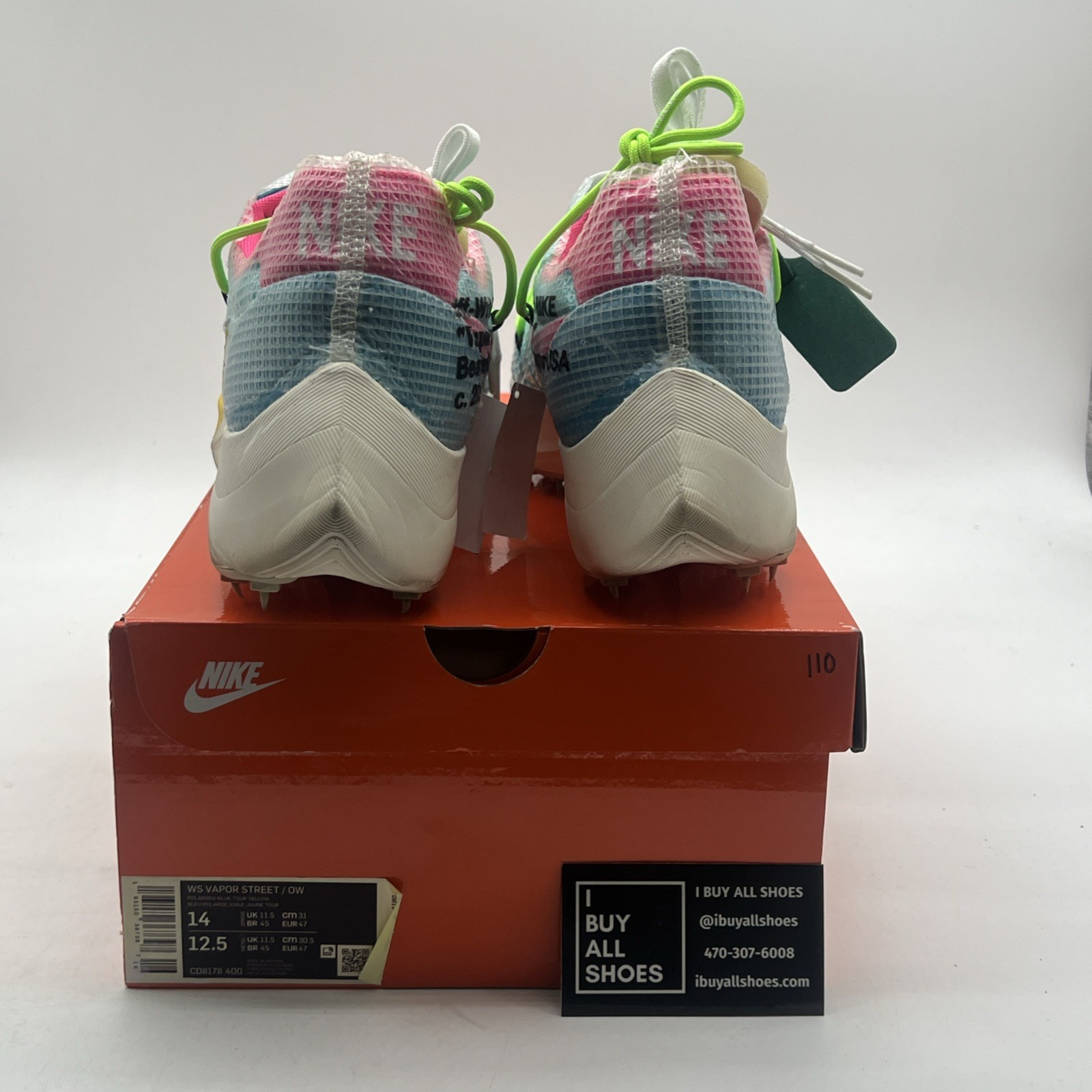OFF WHITE X NIKE Taglia 14 Nike Off White x Vapor Street blu polarizzato con (CD8178 400)