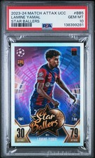 2023 TOPPS MATCH ATTAX UEFA CLUB COMPETITIONS STAR BALLERS LAMINE YAMAL PSA 10