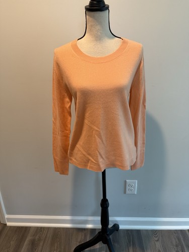 Maglione girocollo J Crew 100% cashmere in guava pallido nuovo con etichetta donna taglia media - Foto 10 di 10