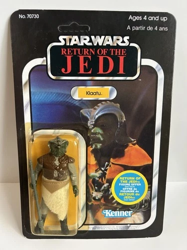 Star Wars 1983 Vintage KENNER CANADA 65 Back Klaatu MOC Figure UnPunched