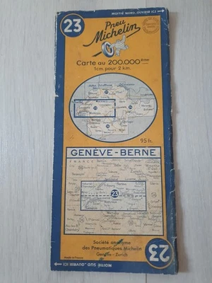 CARTE MICHELIN N°: 23 - GENEVE - BERNE - Edt DE 1953 - - Photo 1/2
