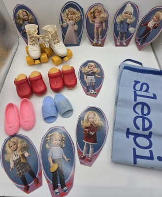 Vtg TOMY Kimberly Doll Accessories 1980s Sleeping Bag Shoes Clogs Skates Cutouts