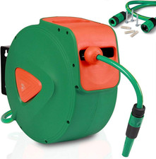 Avvolgitubo Da Giardino Tubo Acqua Con Blocco Automatico Fissaggio a Parete Tubo