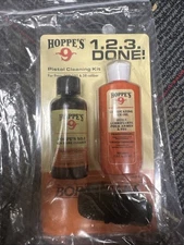 Hoppe's 1-2-3 Done! Cleaning Kit fit 9MM Pistol Bore Snake Solvent Oil Clam Pack