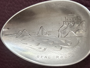 Seal Rocks San Francisco CA 3D Bear 6" Dated 1894 Sterling Souvenir Spoon 37.5g!