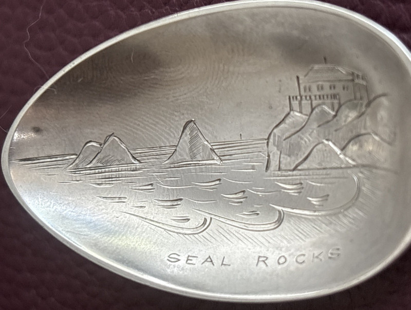 Seal Rocks San Francisco CA 3D Bear 6" Dated 1894 Sterling Souvenir Spoon 37.5g!