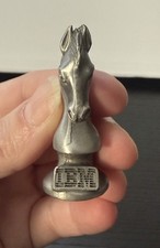 RARE VTG IBM Computer Company Pewter Chess Piece of a Horse Head or the Knight