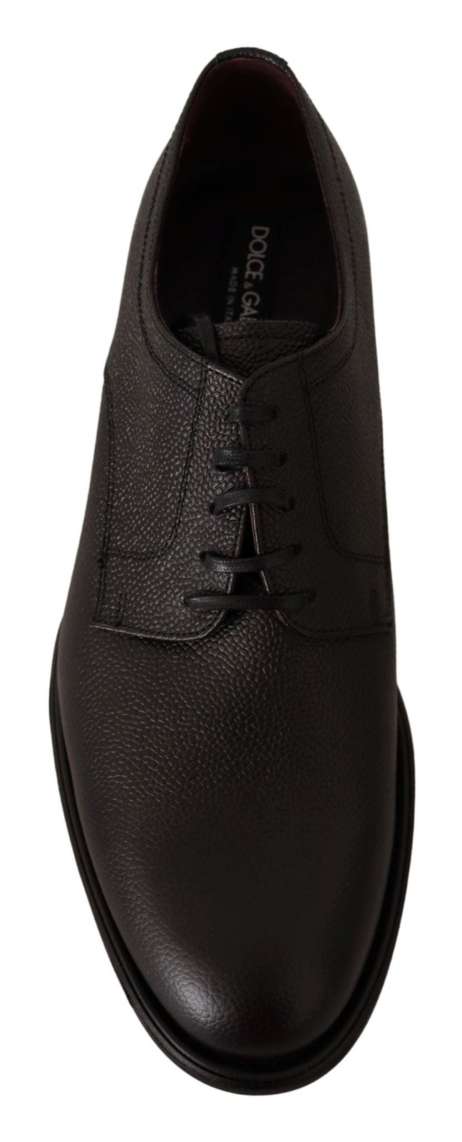 SAOLA Scarpe derby uomo Dolce&Gabbana nere 100% pelle punta tonda stivaletti casual formali