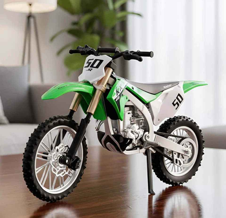 1:12 Kawasaki KX450 Diecast Motorcycle Model Alloy Dirt Bike Off-Road Toy Gift - Image 3 of 4