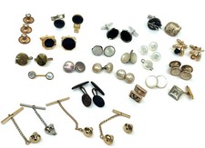 Cufflink Tux Shirt Stud Craft Lot 36 Formal Swank Enamel MOP RS Pearlized Vtg