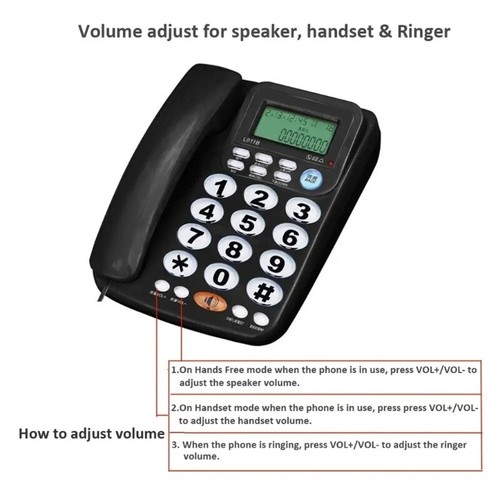 Office Corded Telephone Caller Identity Display Improve Communication Efficiency - Zdjęcie 5 z 8