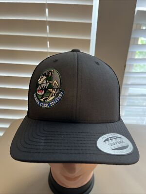 Danger Close Delivery Hat Yupoong SnapBack Black 2 Stickers