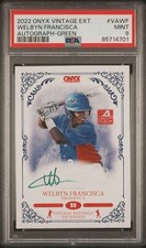 2022 Onyx Extended On Card AUTO Green Ink /50 WELBYN FRANCISCA Twins PSA 9 MINT