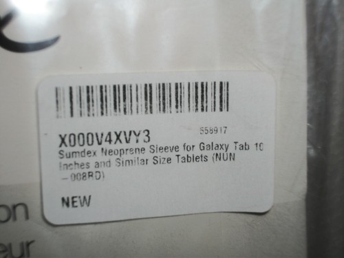 SUMDEX SKYN TAB for GALAXY TAB 10.1 Red Neoprene Protective Sleeve 10" Tablets - Picture 2 of 6