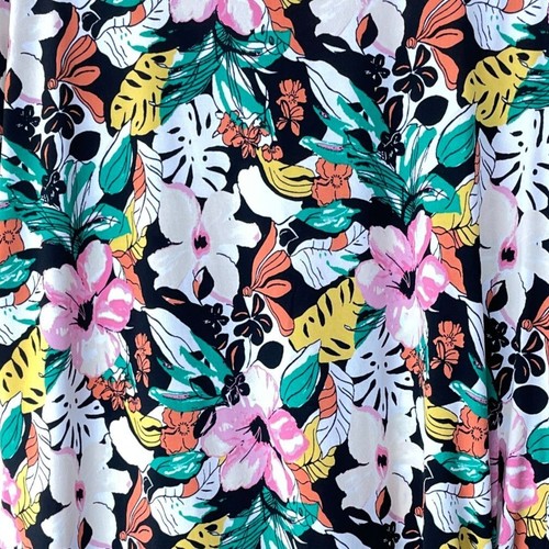 Lane Bryant Floral Spring Lightweight Blouse Top Tunic w Off Set Tie Wasit 14/16 - Picture 3 of 9