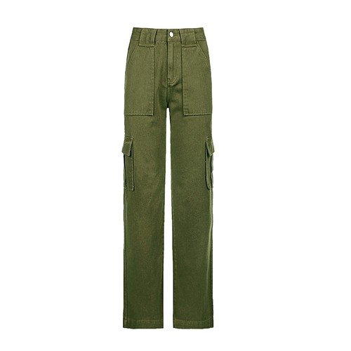 Women's Y2K Fashion Wide Leg High Waist Loose Fit Cargo Jeans Denim Pants Boy... - Picture 3 of 7