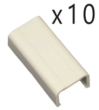 10 Pack - 1.75" Raceway Conduit Cable Management Wire Mold Joint Cover White