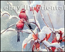 Chinese 100% real natural silk thread,su hand embroidery kits:birds snow branch 