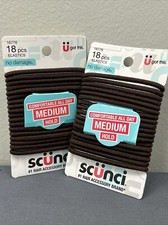 2 Packs, Scunci 1677603L048 Brown No Damage Hair Elastics 18 Count Medium Hold