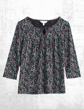 Women’s Seasalt Jersey Top Black River's Ceramic Cotton Floral Print End